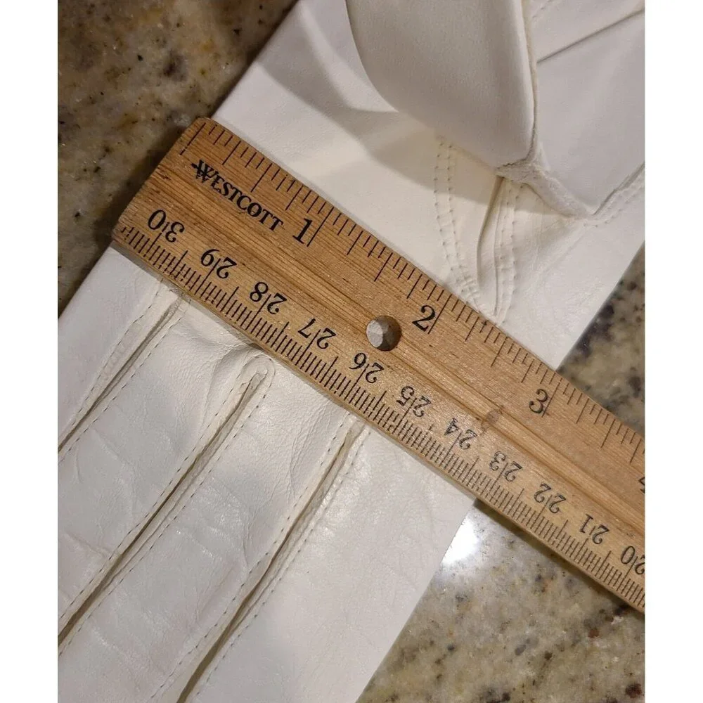 New! Vintage Size S/M White Soft Leather Formal 15